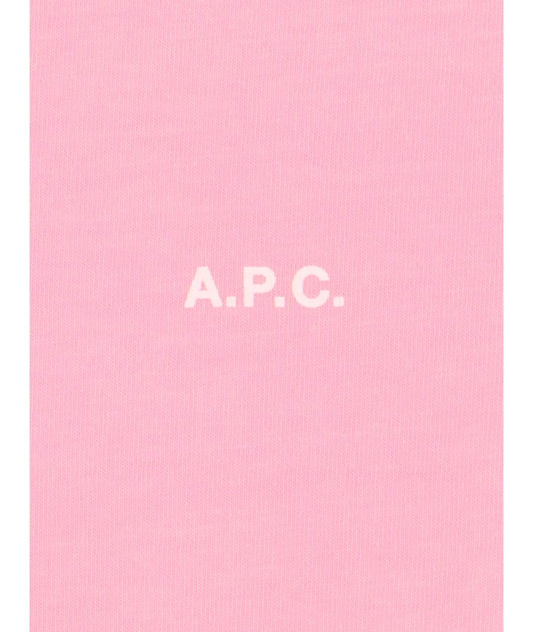A.P.C. Розовая хлопковая футболка, фото 5