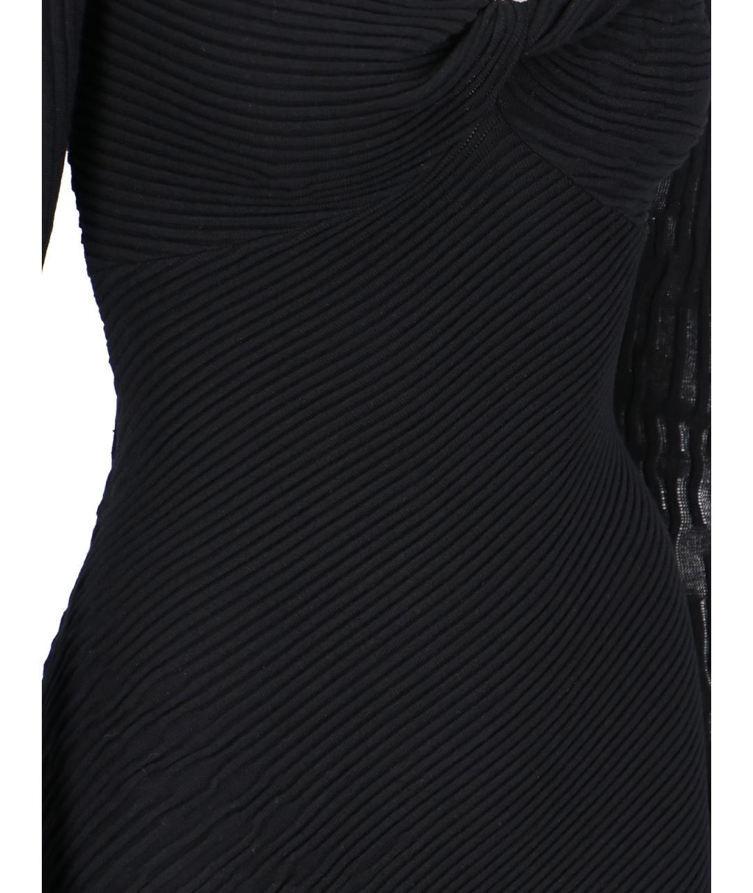 THE ATTICO Черное вискозное коктейльное платье, фото 4