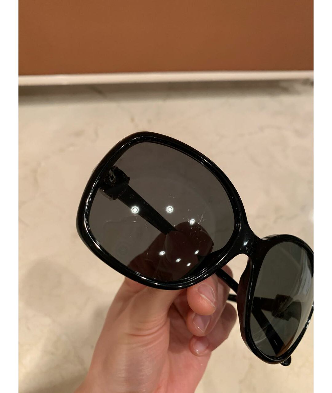 CHANEL PRE-OWNED Черные пластиковые солнцезащитные очки, фото 7