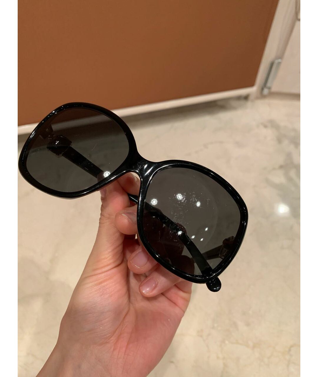 CHANEL PRE-OWNED Черные пластиковые солнцезащитные очки, фото 6