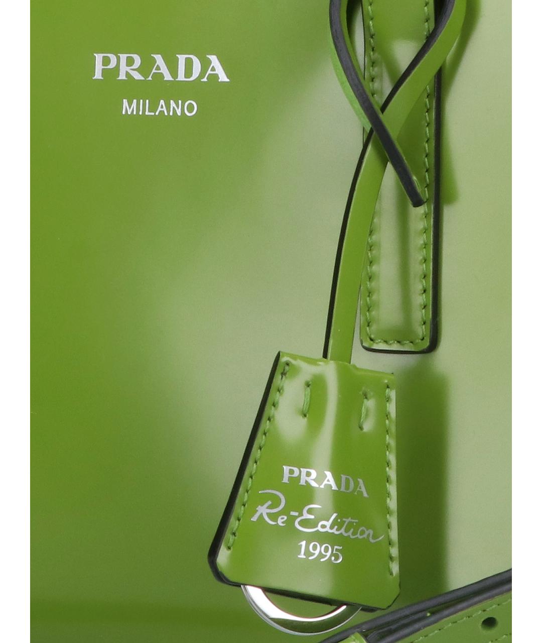 PRADA Зеленая кожаная сумка тоут, фото 4