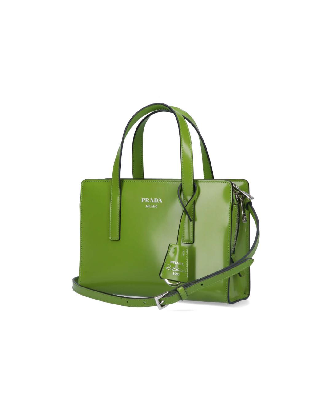 PRADA Зеленая кожаная сумка тоут, фото 2