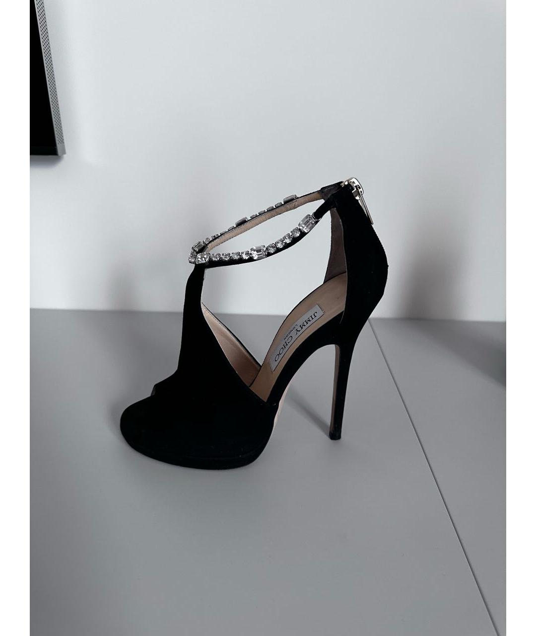 JIMMY CHOO Черные замшевые босоножки, фото 5