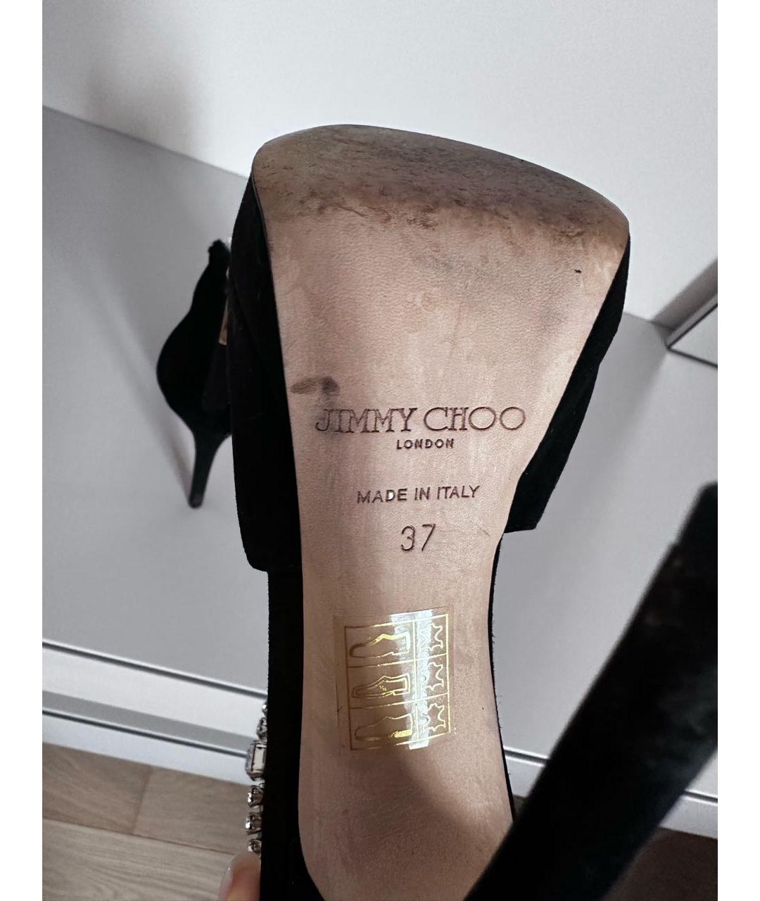JIMMY CHOO Черные замшевые босоножки, фото 4