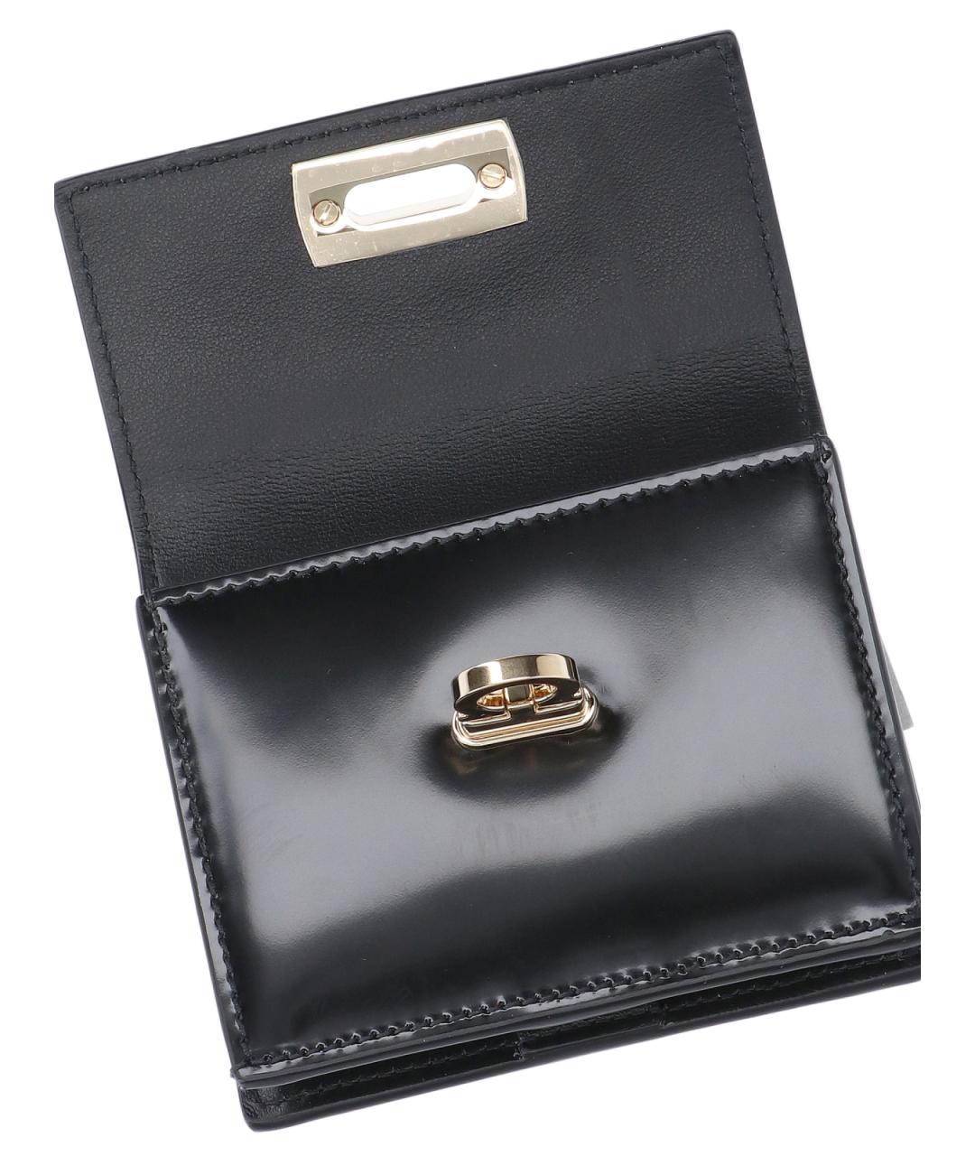 FERRAGAMO Черный кожаный кошелек, фото 5