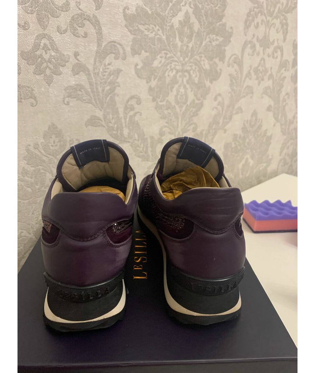 LE SILLA Фиолетовые кожаные кроссовки, фото 4