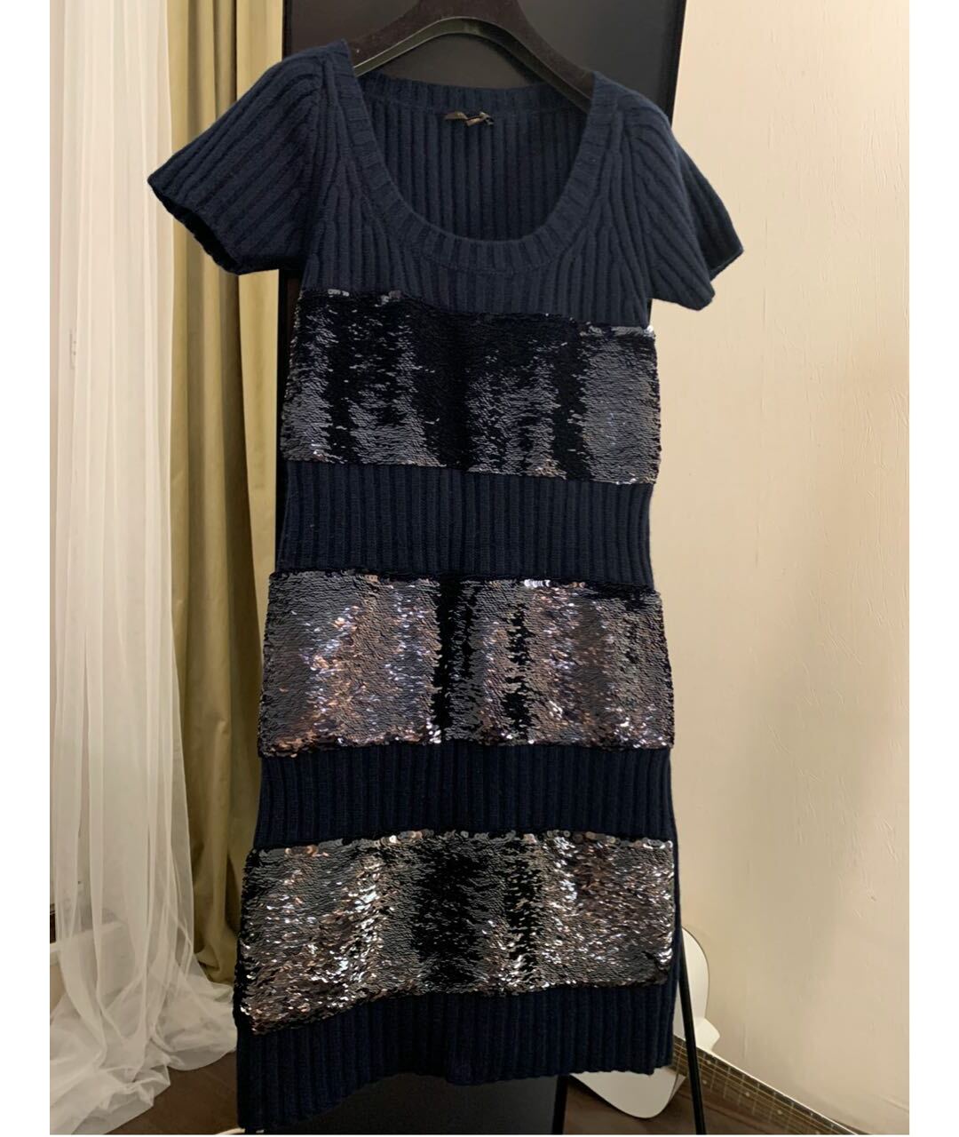 LOUIS VUITTON PRE-OWNED Темно-синее кашемировое повседневное платье, фото 5
