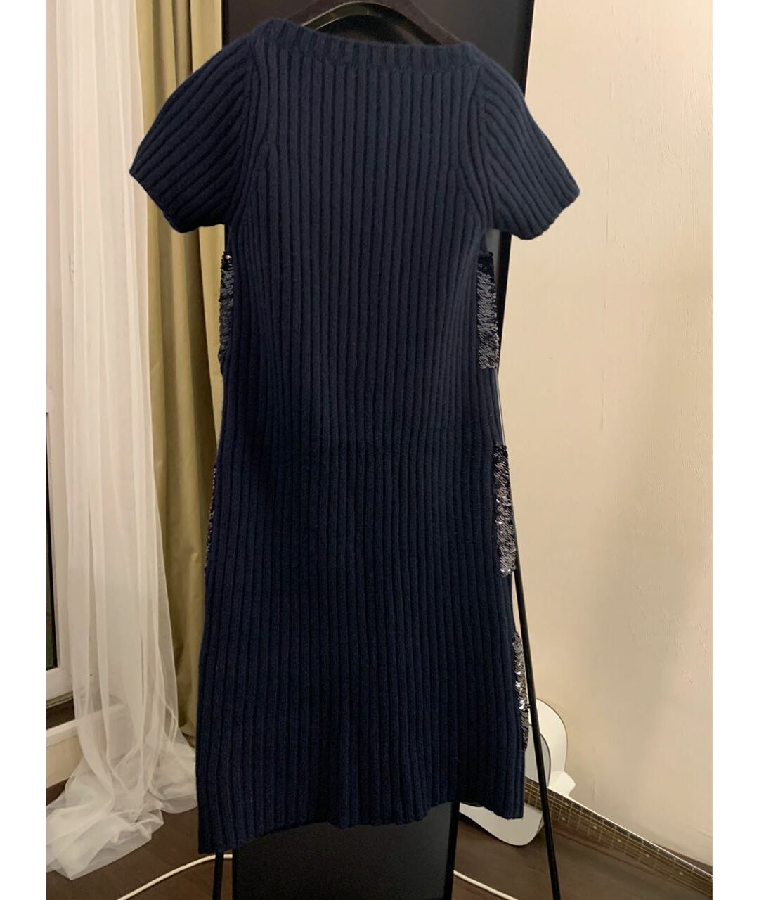 LOUIS VUITTON PRE-OWNED Темно-синее кашемировое повседневное платье, фото 2