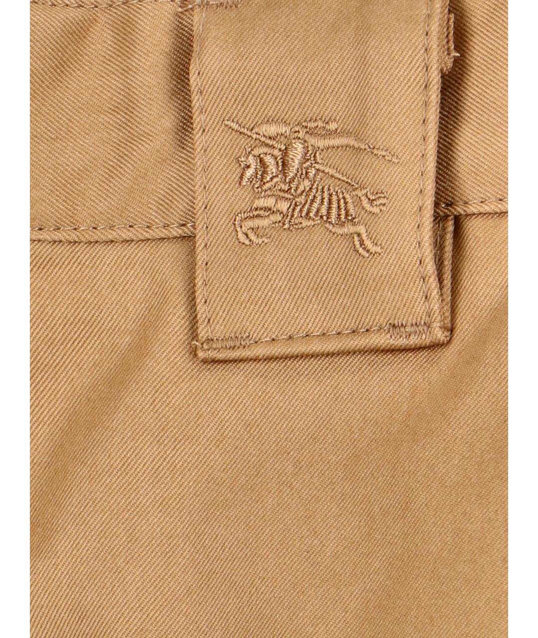 BURBERRY Коричневые хлопковые повседневные брюки, фото 5