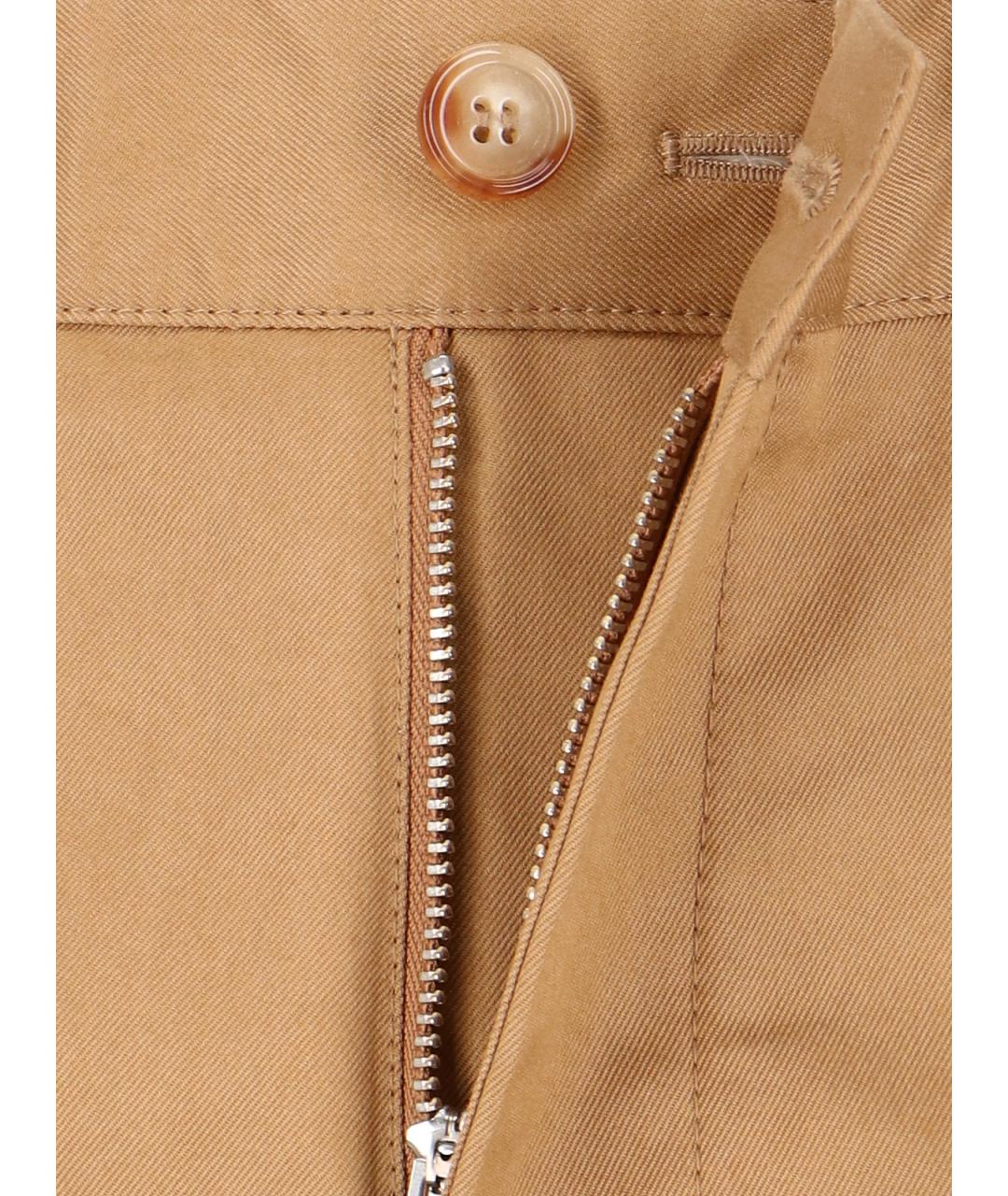 BURBERRY Коричневые хлопковые повседневные брюки, фото 4