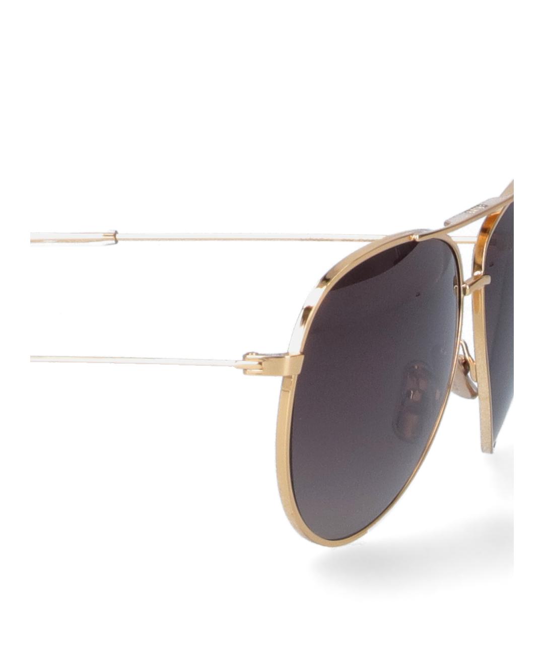 CELINE Золотые металлические солнцезащитные очки, фото 3