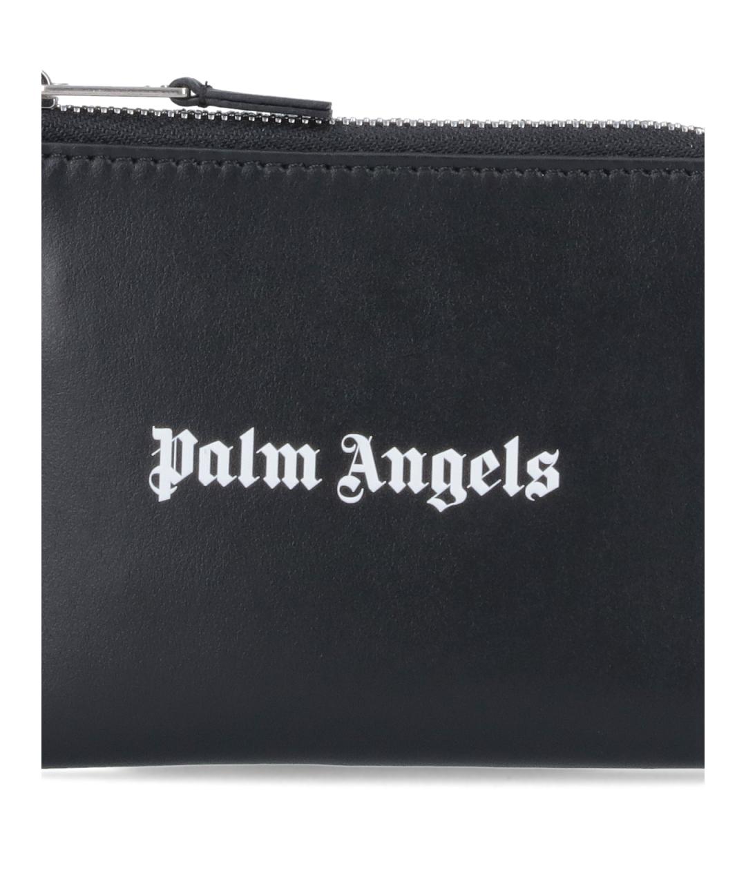 PALM ANGELS Черный кожаный кошелек, фото 4
