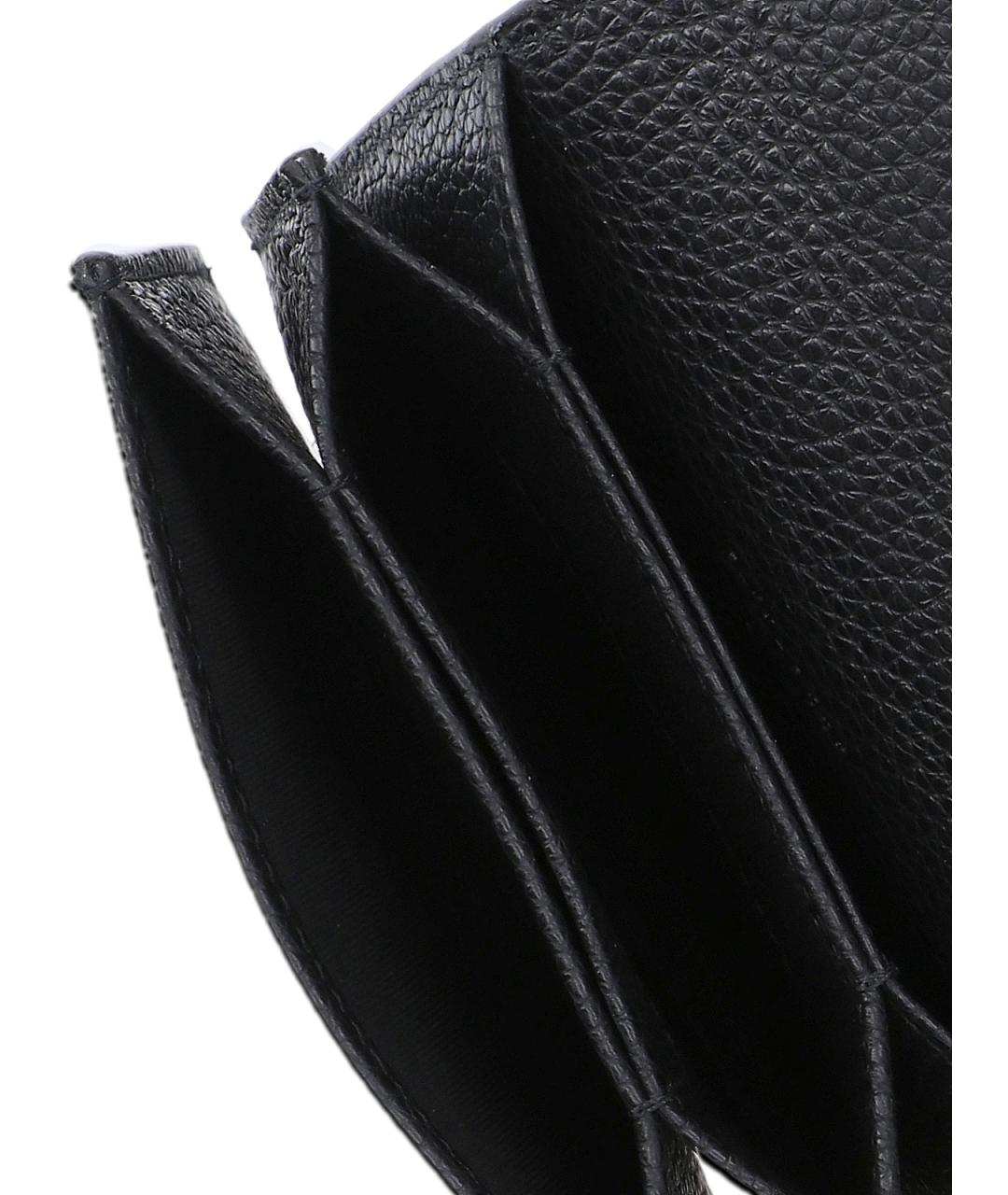 SALVATORE FERRAGAMO Черный кожаный кошелек, фото 5