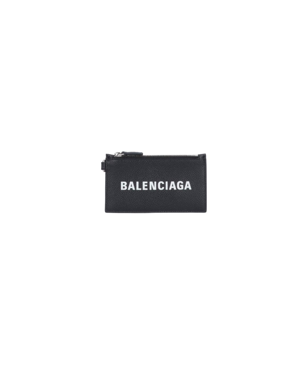 BALENCIAGA Черный кожаный кошелек, фото 1