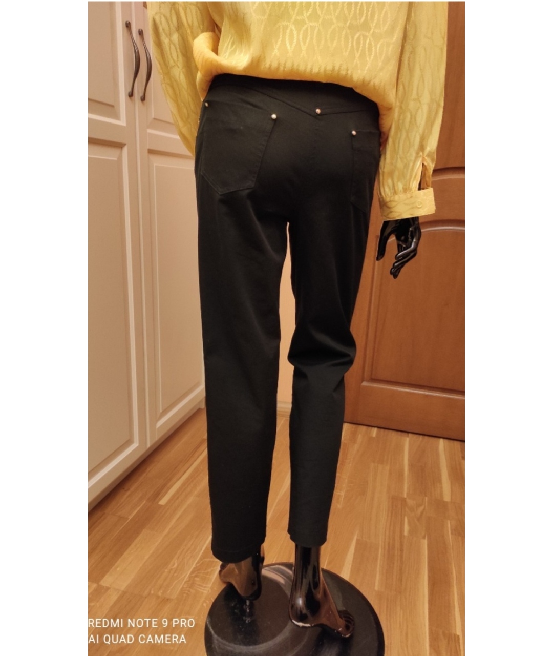 MARIA GRAZIA SEVERI Черные хлопко-эластановые брюки узкие, фото 8