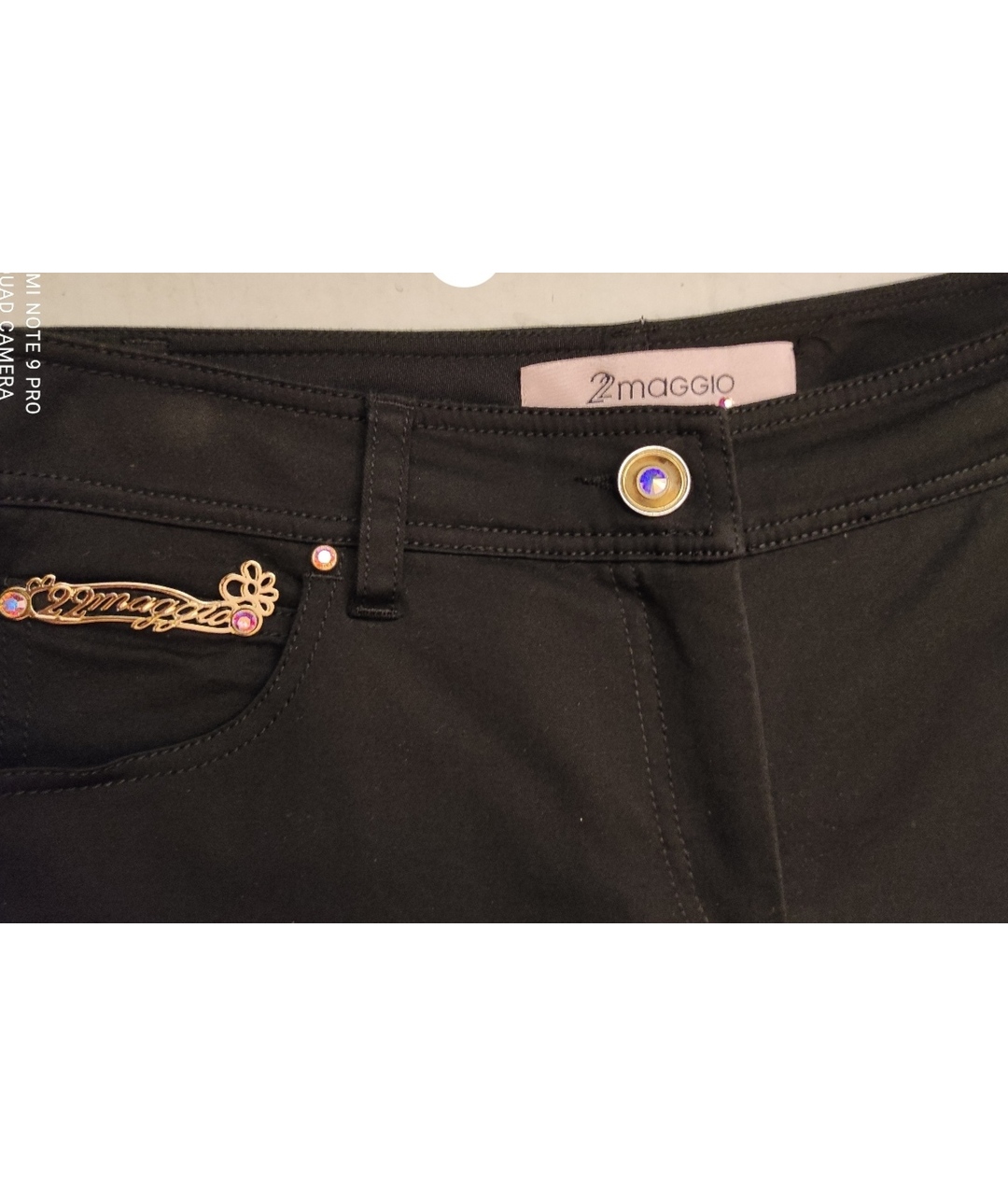 MARIA GRAZIA SEVERI Черные хлопко-эластановые брюки узкие, фото 4
