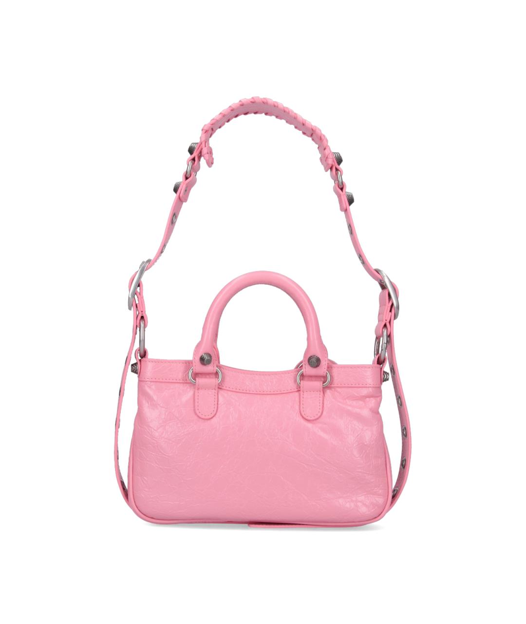 BALENCIAGA Розовая кожаная сумка тоут, фото 3