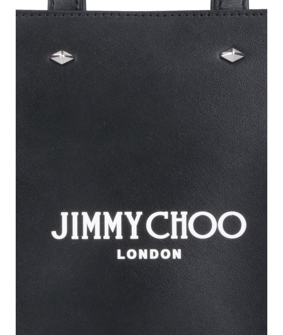 JIMMY CHOO Черная кожаная сумка тоут, фото 4