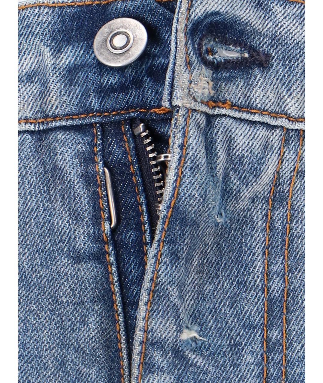 MAISON MARGIELA Синие хлопковые прямые джинсы, фото 4