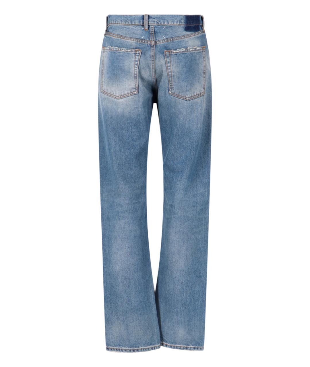 MAISON MARGIELA Синие хлопковые прямые джинсы, фото 3
