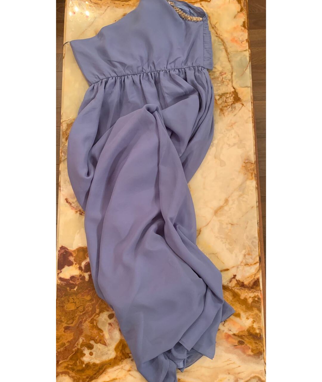 LANVIN Голубое шелковое вечернее платье, фото 7