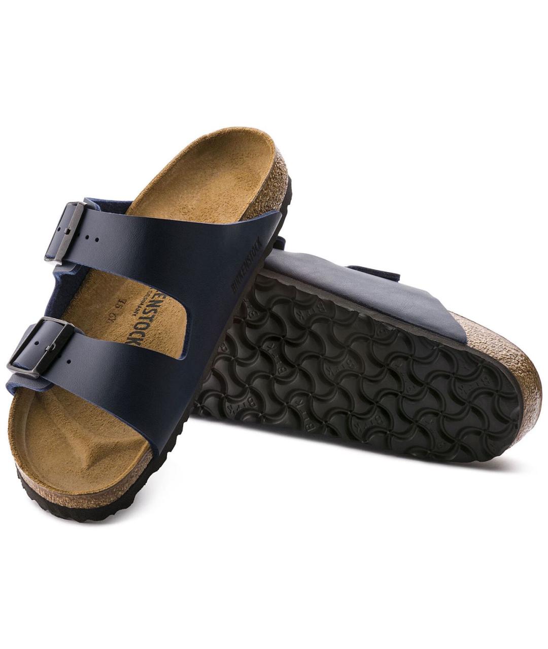 BIRKENSTOCK Синие шлепанцы из искусственной кожи, фото 2