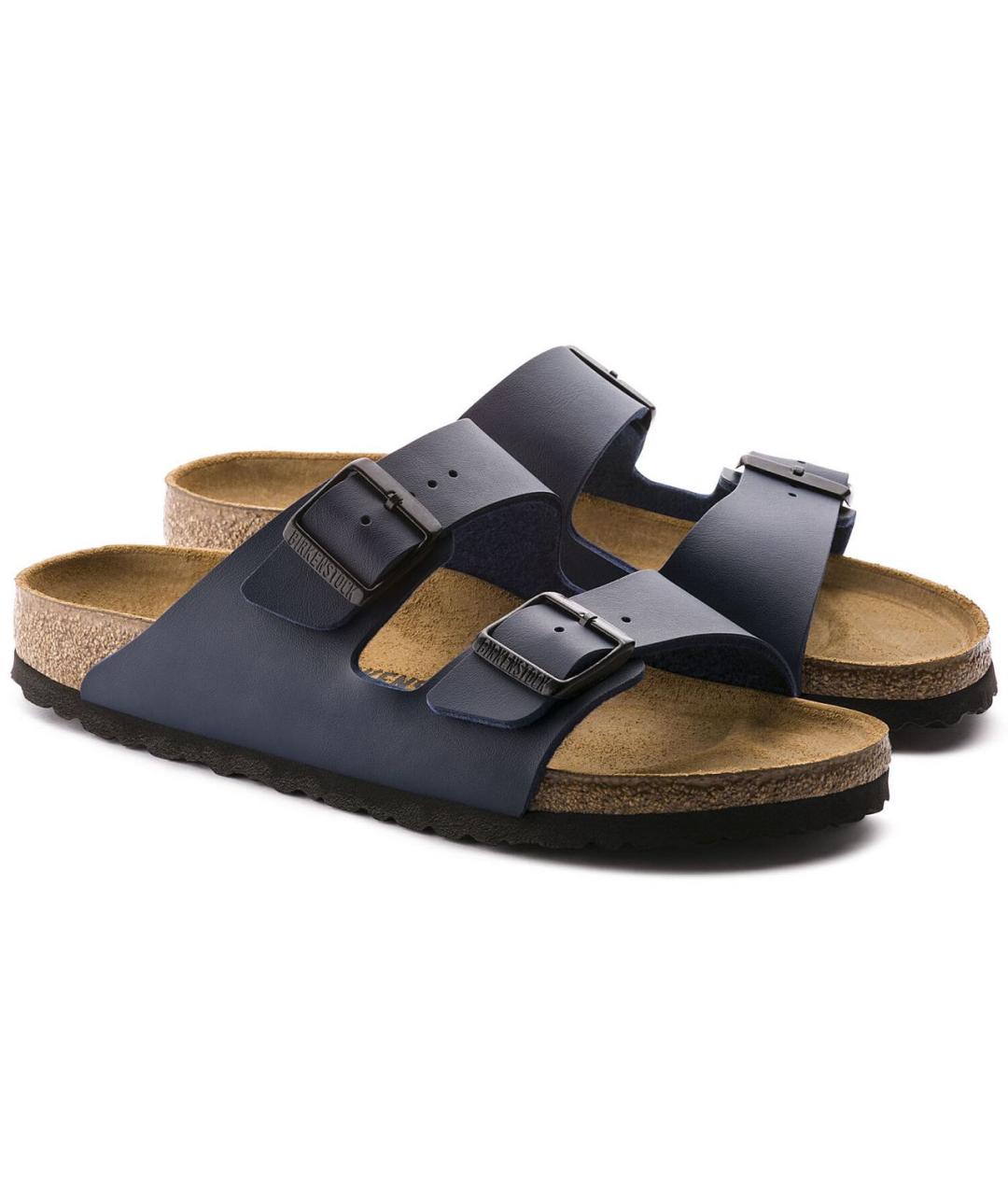 BIRKENSTOCK Синие шлепанцы из искусственной кожи, фото 6
