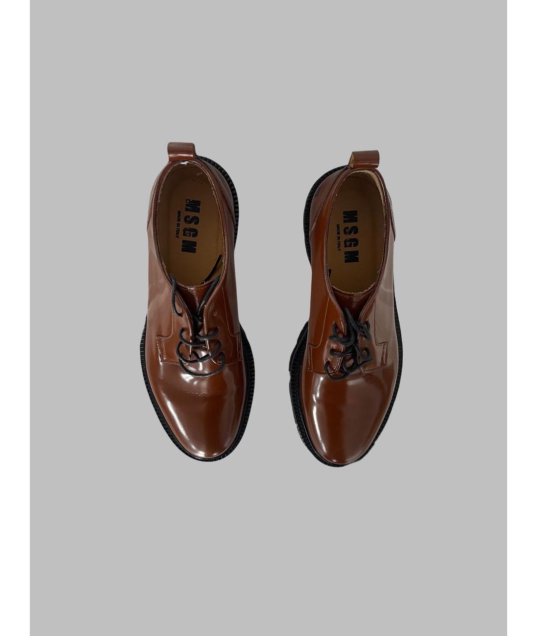 MSGM Коричневые туфли из лакированной кожи, фото 2