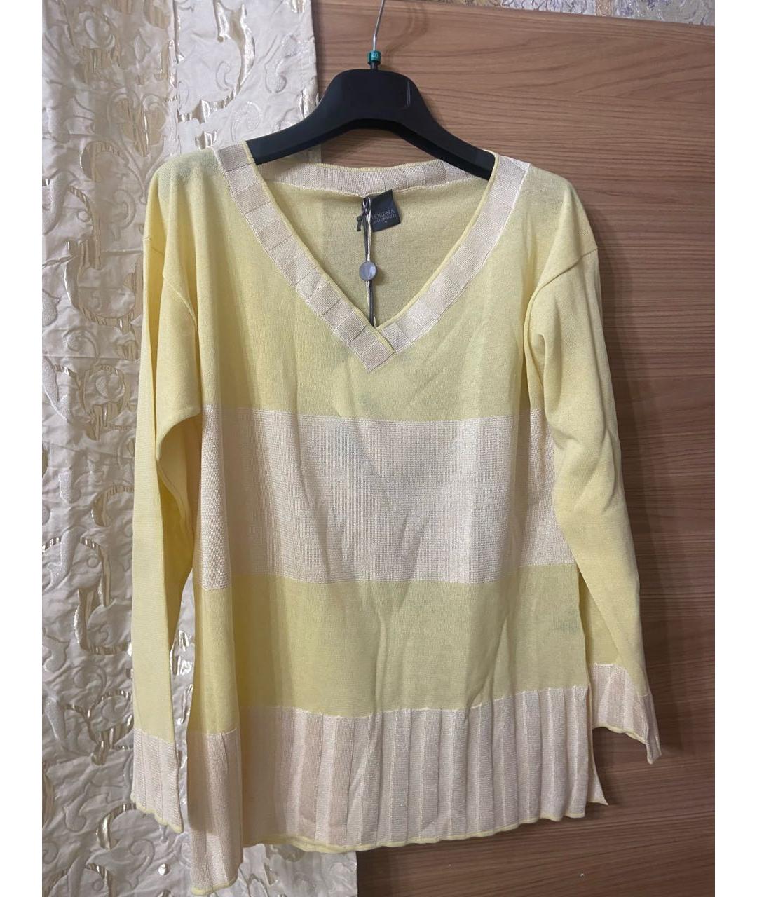 LORENA ANTONIAZZI Желтый вискозный джемпер / свитер, фото 8