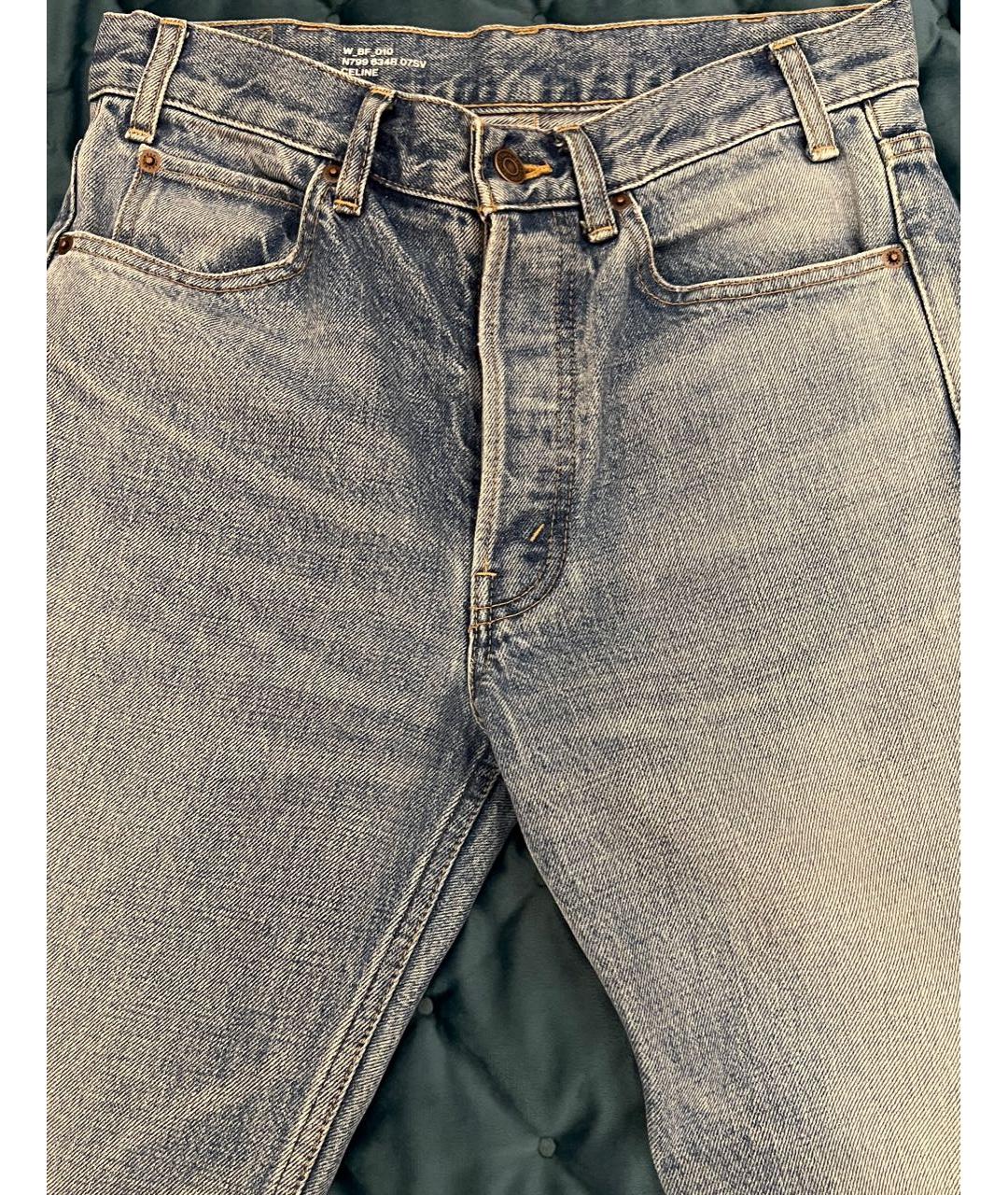 CELINE PRE-OWNED Синие хлопковые прямые джинсы, фото 4