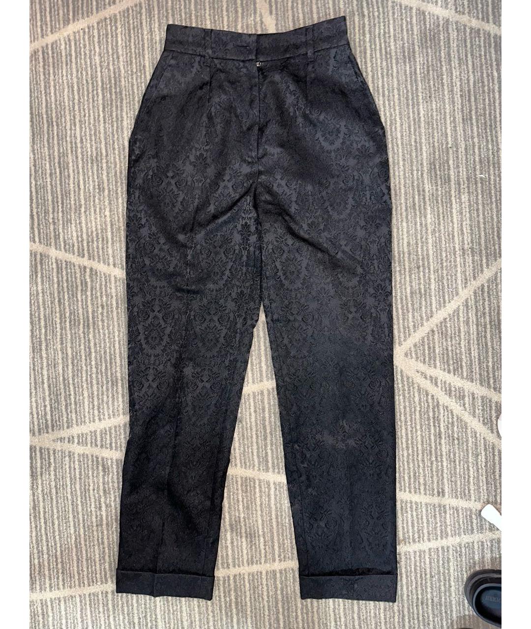 DOLCE&GABBANA Черные полиэстеровые брюки узкие, фото 6