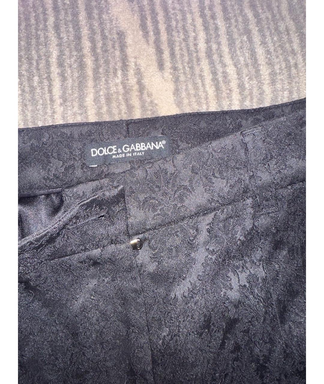 DOLCE&GABBANA Черные полиэстеровые брюки узкие, фото 3