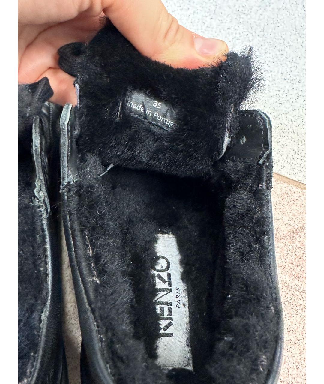 KENZO Черные кожаные кеды, фото 5