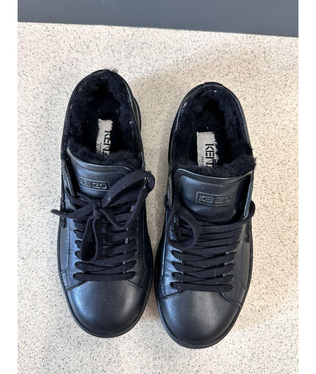 KENZO Черные кожаные кеды, фото 2
