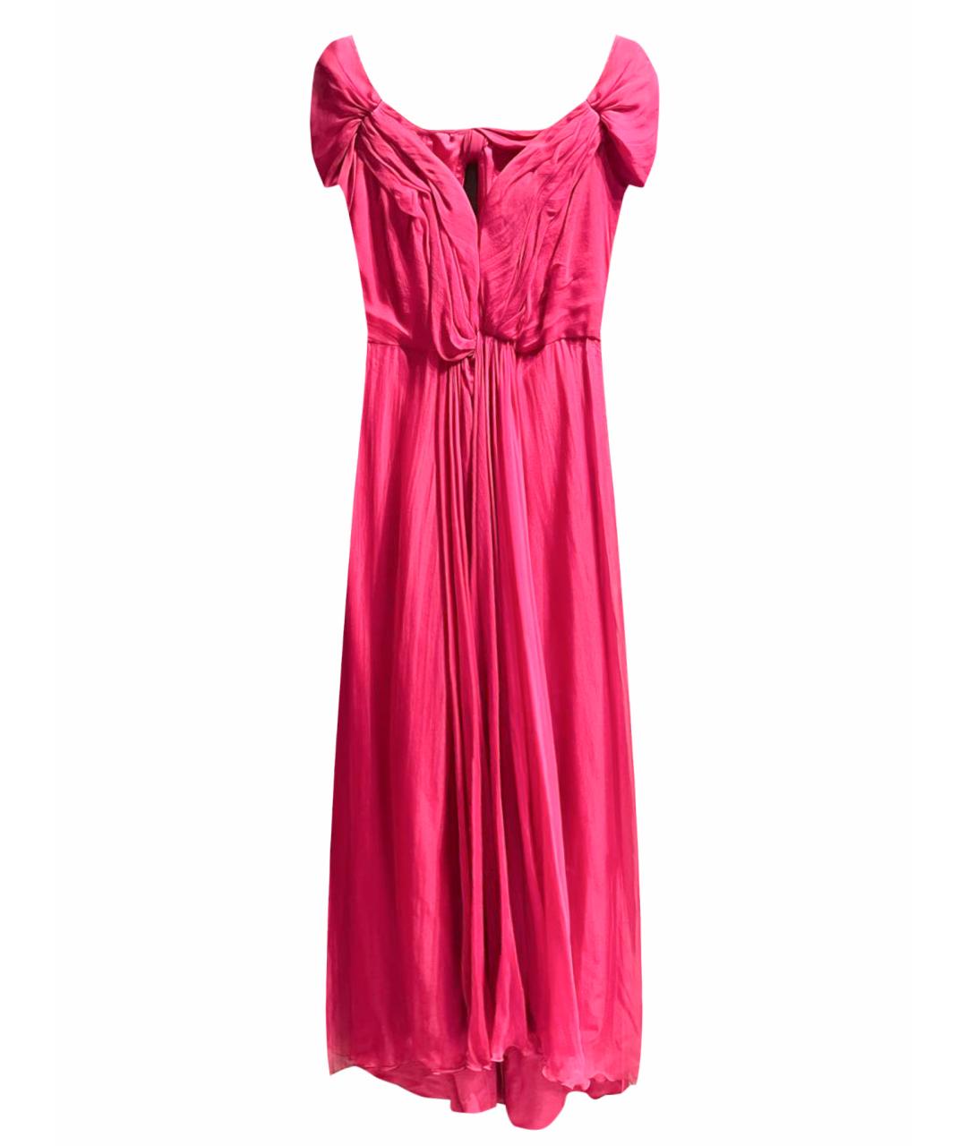 ALBERTA FERRETTI Бордовое шелковое вечернее платье, фото 1