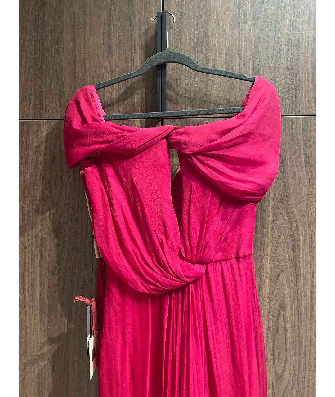 ALBERTA FERRETTI Бордовое шелковое вечернее платье, фото 2