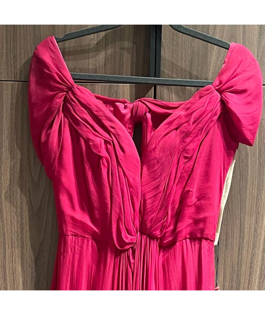 ALBERTA FERRETTI Бордовое шелковое вечернее платье, фото 4