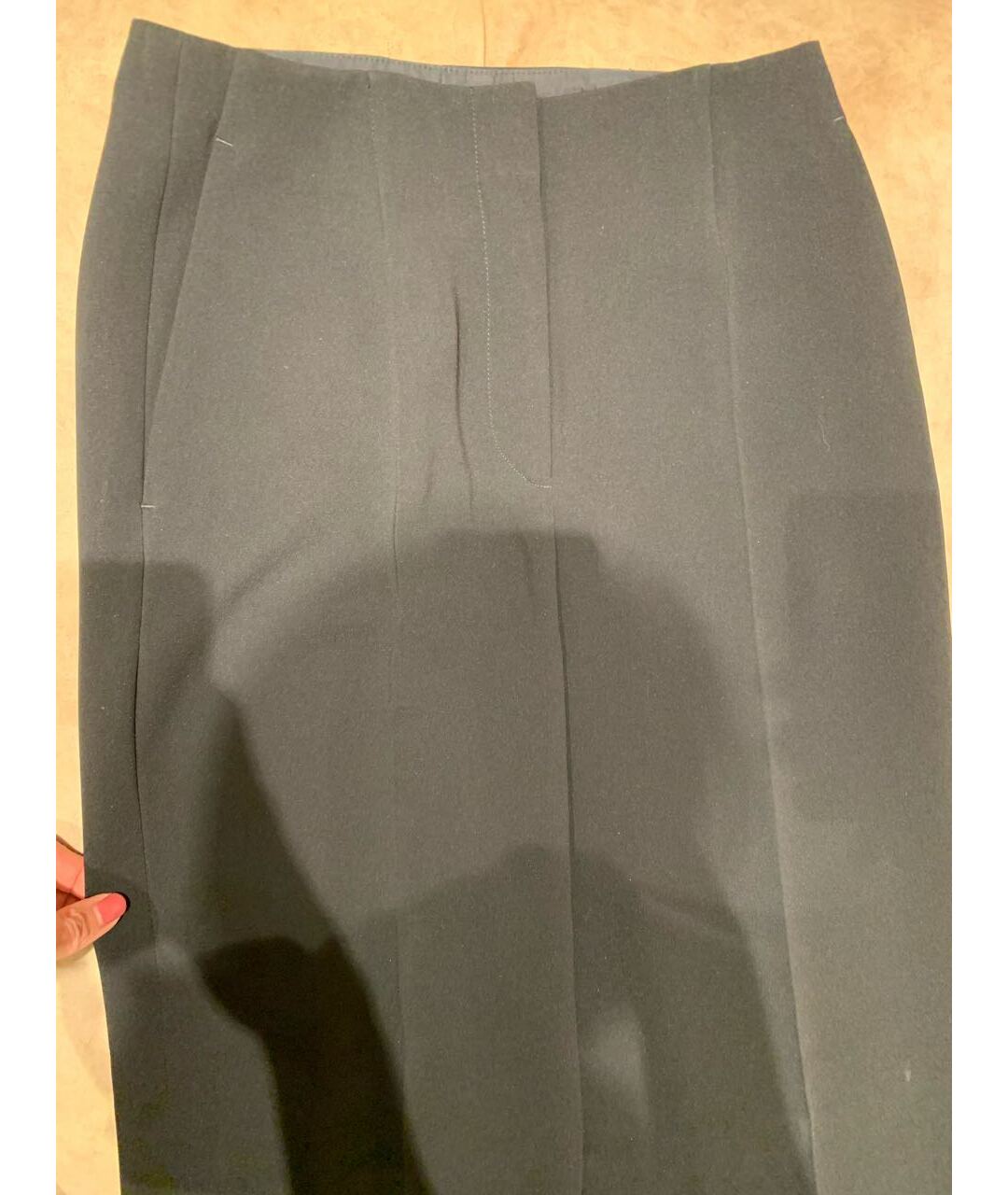 HUGO BOSS Черные полиэстеровые прямые брюки, фото 4
