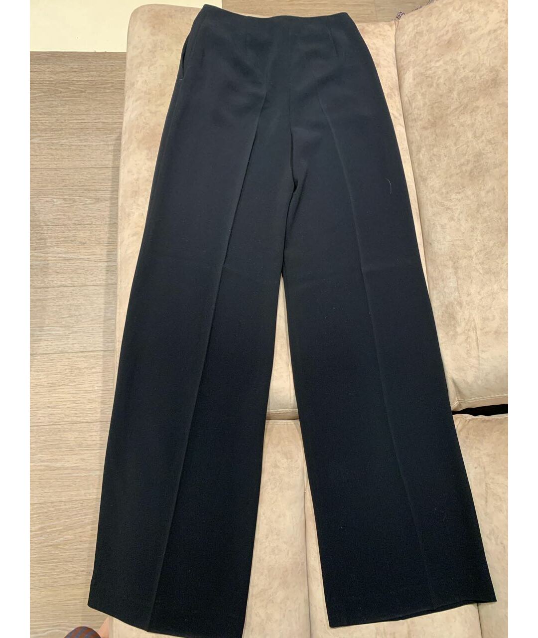 HUGO BOSS Черные полиэстеровые прямые брюки, фото 2