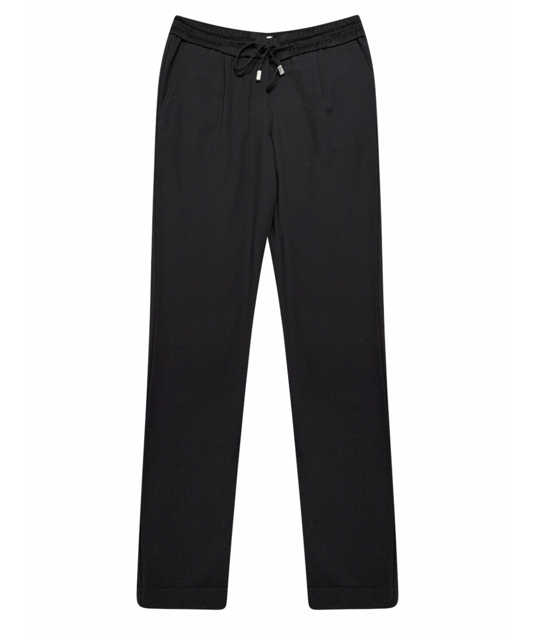 HUGO BOSS Черные полиэстеровые прямые брюки, фото 1
