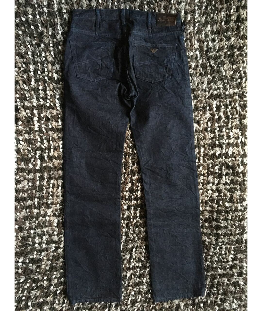 ARMANI JEANS Темно-синие хлопковые прямые джинсы, фото 2