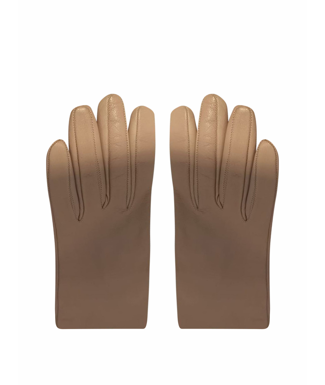 SAINT LAURENT Бежевые кожаные перчатки, фото 1