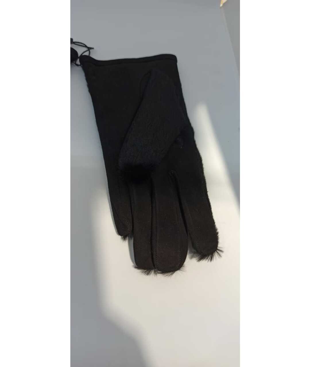 DOLCE&GABBANA Черные кожаные перчатки, фото 2