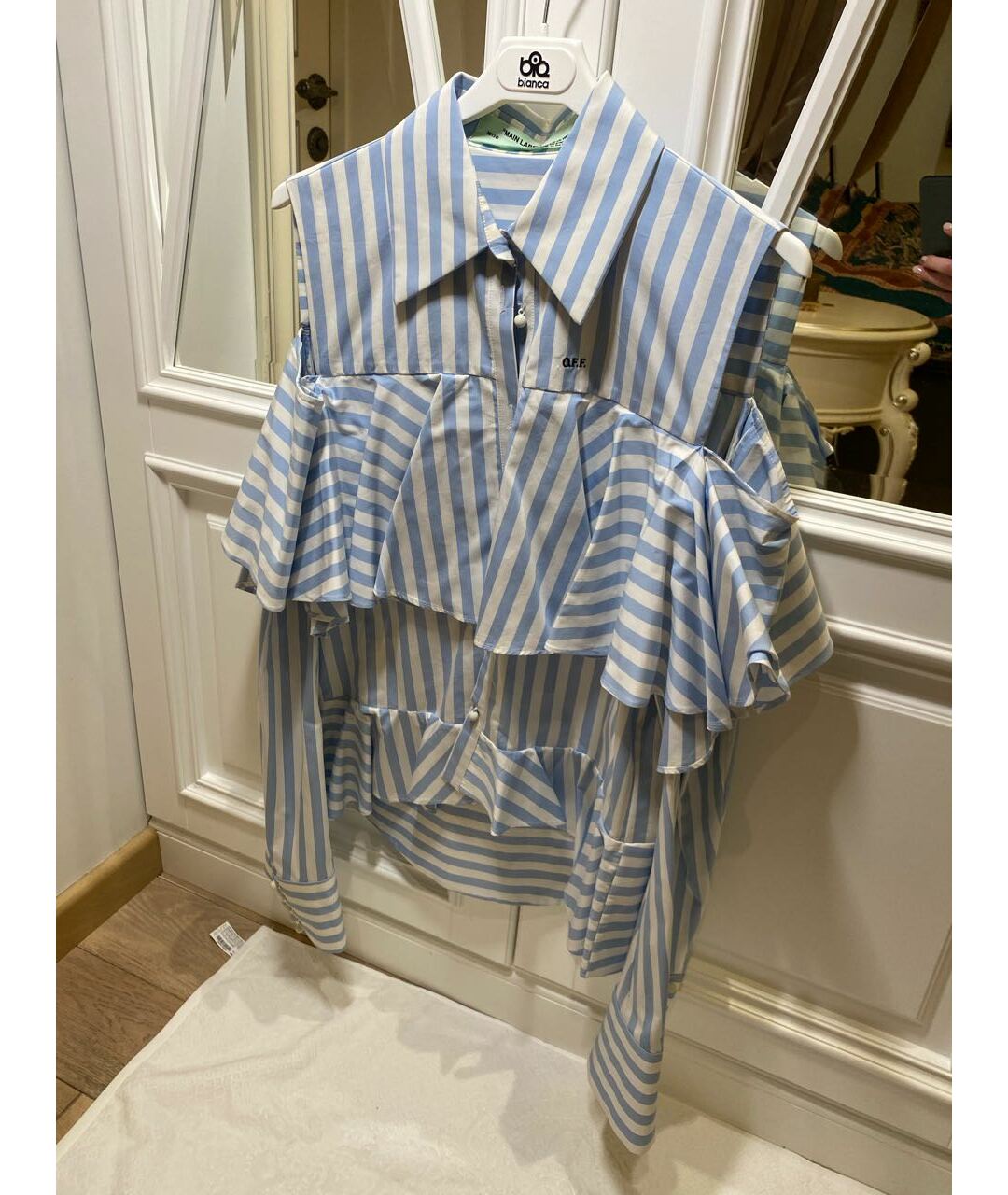 OFF-WHITE Голубая хлопковая рубашка, фото 2