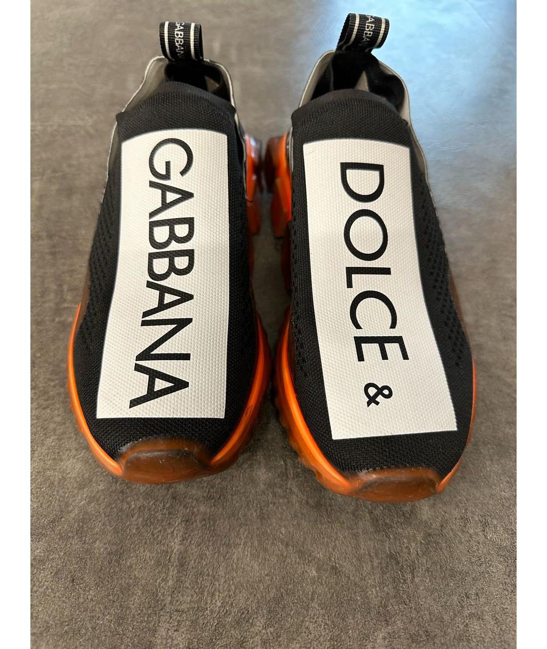 DOLCE&GABBANA Черные текстильные низкие кроссовки / кеды, фото 2
