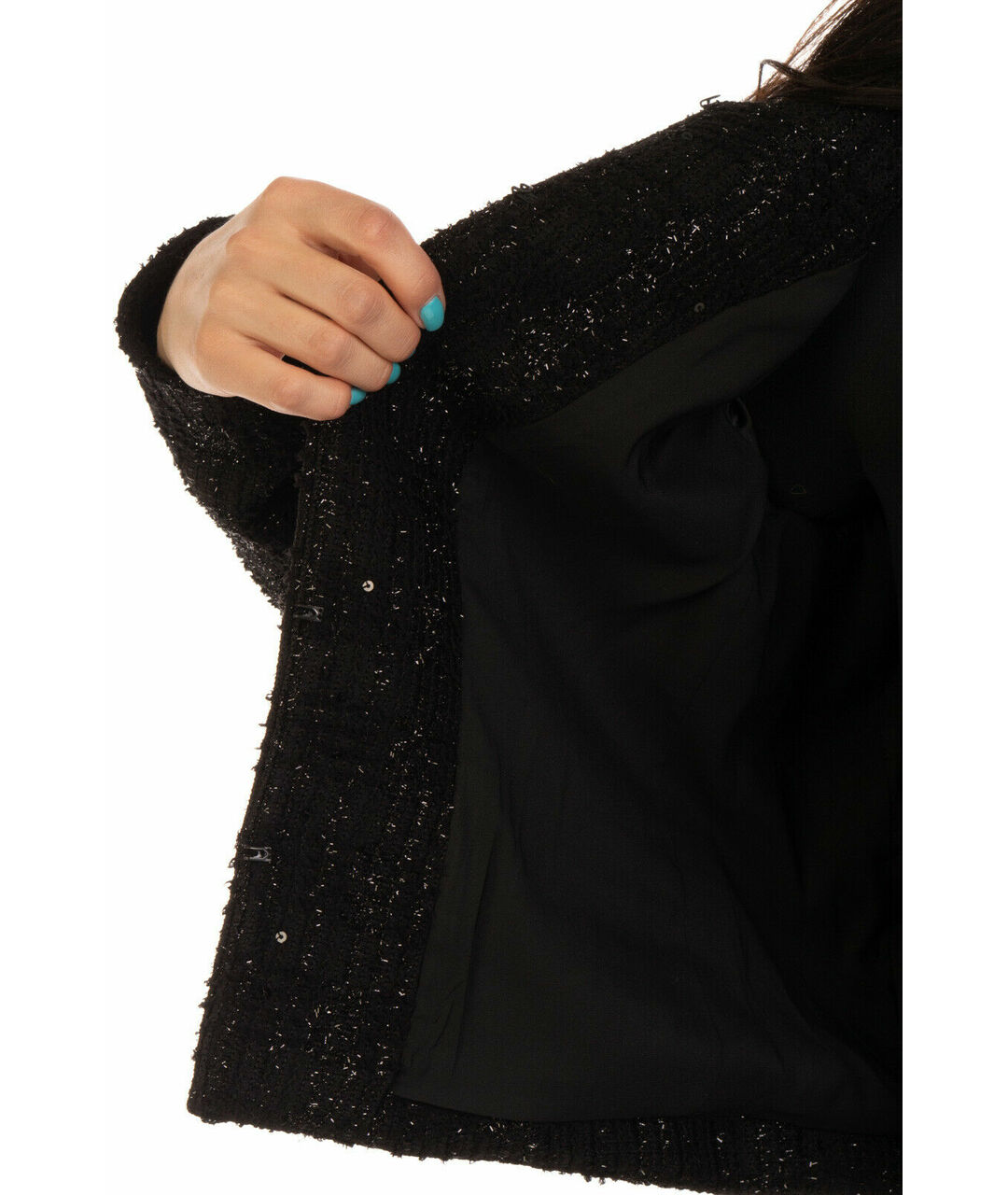ALICE+OLIVIA Черный полиэстеровый жакет/пиджак, фото 7