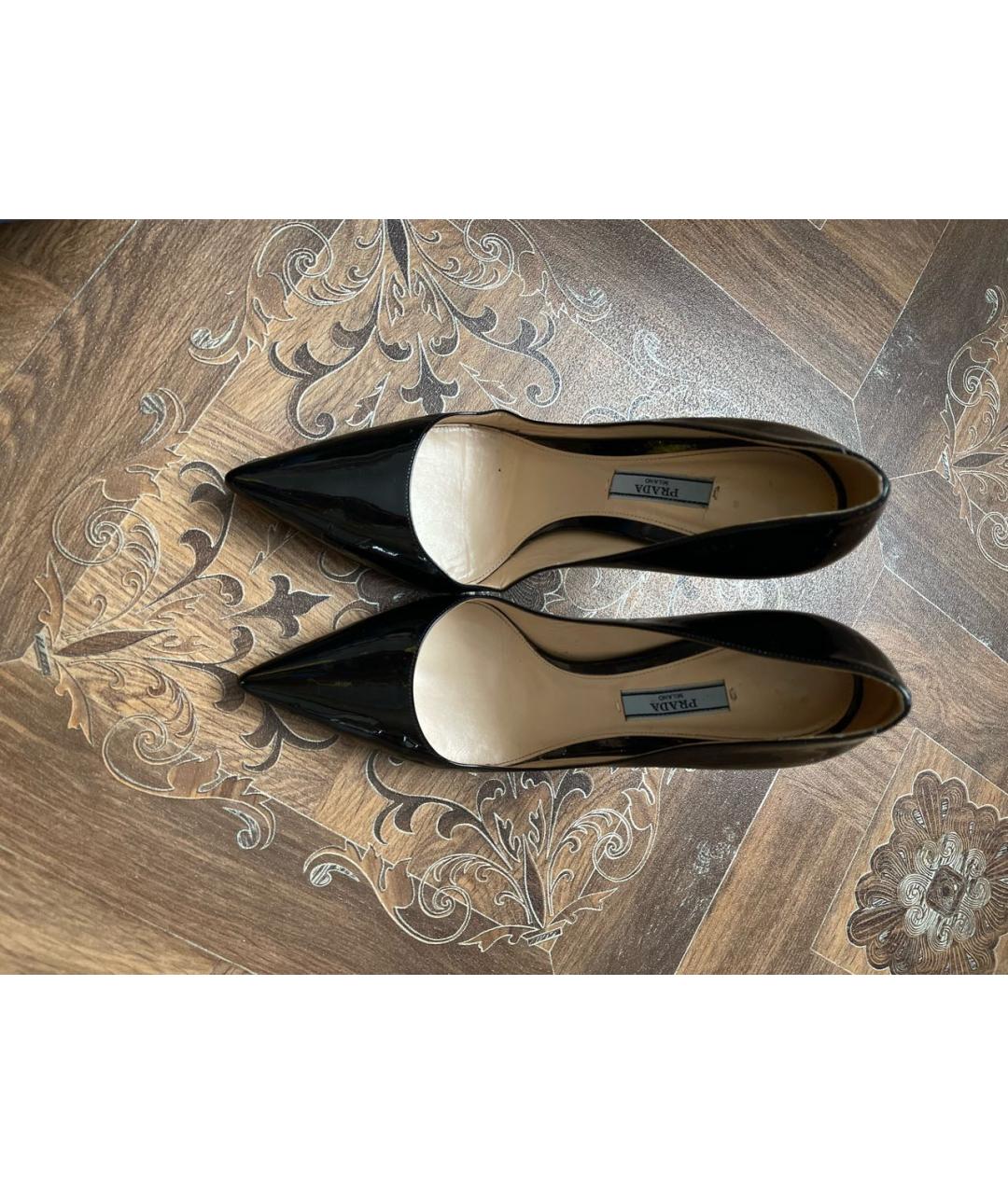 PRADA Черные кожаные туфли, фото 2