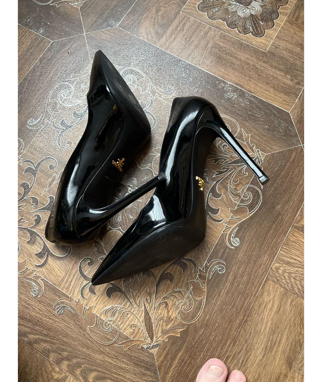 PRADA Черные кожаные туфли, фото 5