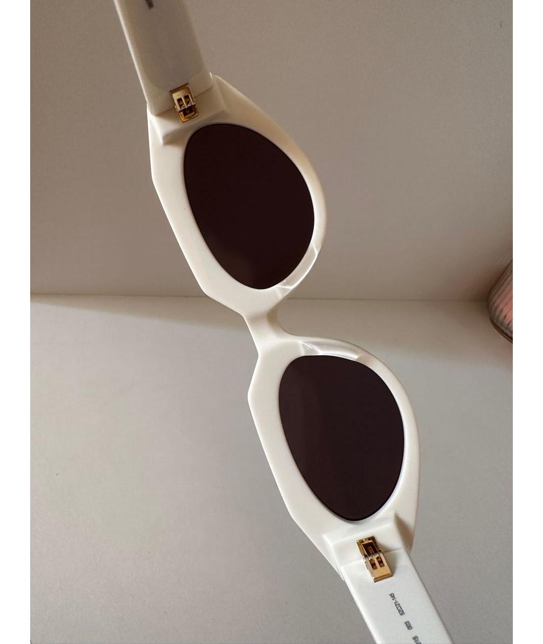 BOTTEGA VENETA Бежевые пластиковые солнцезащитные очки, фото 7