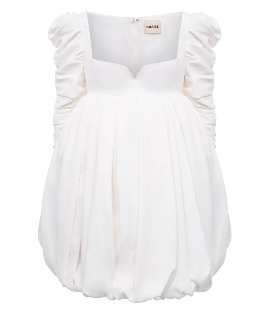 KHAITE Белое ацетатное коктейльное платье, фото 1